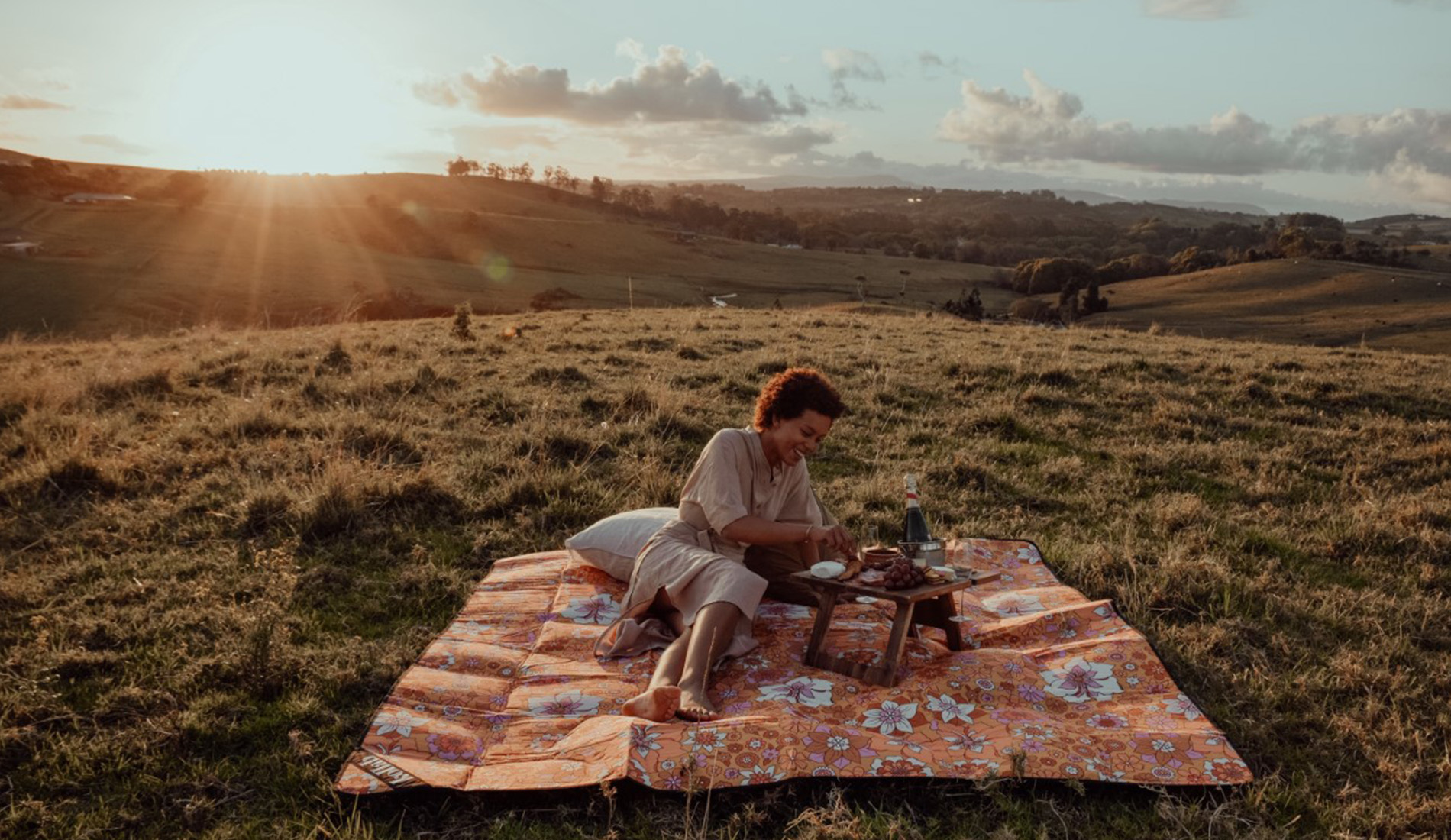 romanic picnic or proposal at sunset